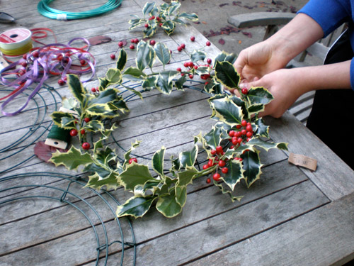 making wreaths